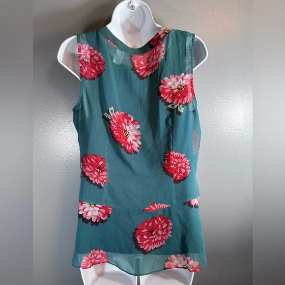 Cabi Style 3445 Blushing Floral Blouse Teal Sz M Peplum Lined
Tank Shirt Top - Picture 9 of 16
